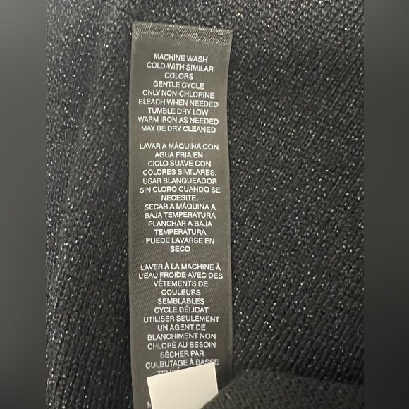 WHBM shimmery glittery black open front draped style cardigan sweater- Size M - Picture 6 of 7